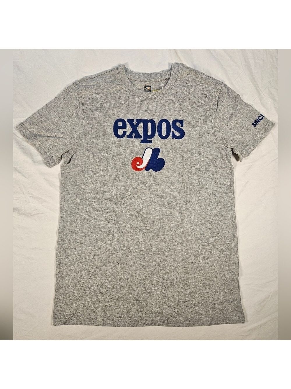 Size Small Cooperstown Expos Baseball Graphic Tee Embroidered Logo in Gray, NWT
